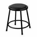 Interion By Global Industrial Interion 18in Steel Work Stool with Vinyl Seat, Backless, Black, 2PK B2217232